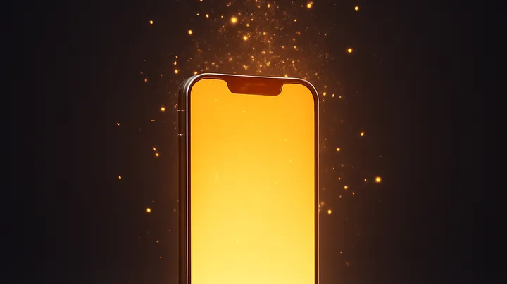 7999 BDT COM Modern phone with glowing screen